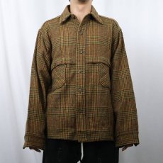 画像2: 80's Woolrich グレンチェック柄 ウールシャツ L (2)