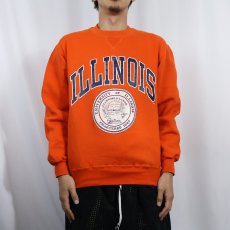 画像2: 90's RUSSELL ATHLETIC USA製 前V "UNIVERSITY OF ILLINOIS" プリントスウェット M (2)