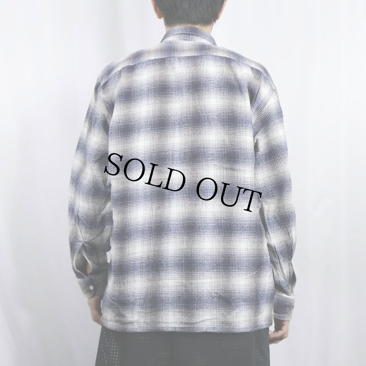 画像3: オンブレーチェック柄 ボタンダウン ライトネルシャツ L (3)