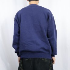 画像3: 90's RUSSELL ATHLETIC USA製 前V "MICHIGAN" プリントスウェット NAVY L (3)