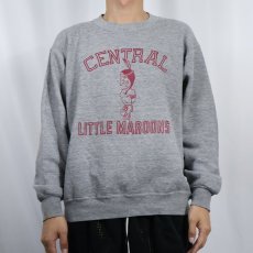 画像2: 90's RUSSELL ATHLETIC USA製 前V "CENTRAL LITTLE MAROONS" プリントスウェット L (2)