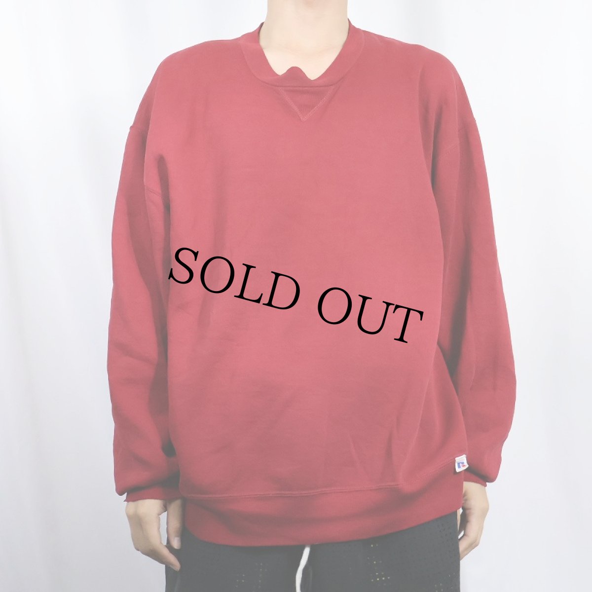 画像2: 90's RUSSELL ATHLETIC USA製 前V 無地スウェット XL (2)