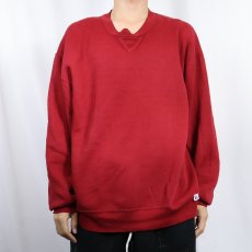 画像2: 90's RUSSELL ATHLETIC USA製 前V 無地スウェット XL (2)