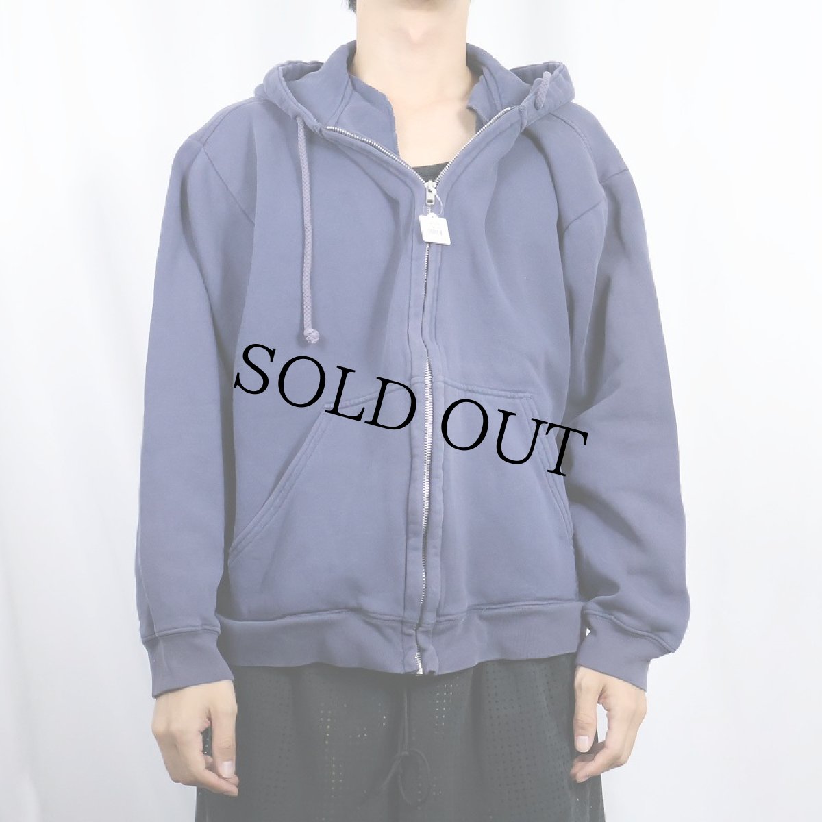 画像2: 無地スウェットジップパーカー NAVY (2)