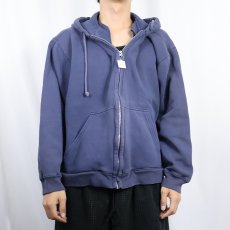 画像2: 無地スウェットジップパーカー NAVY (2)