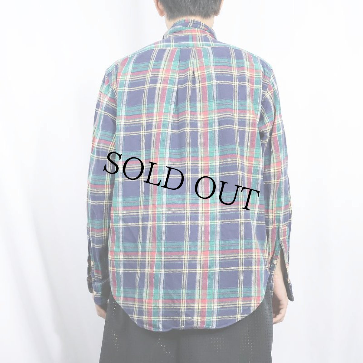 画像3: Ralph Lauren "CLASSIC FIT" チェック柄 コットンボタンダウンシャツ M (3)