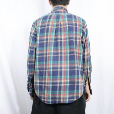 画像3: Ralph Lauren "CLASSIC FIT" チェック柄 コットンボタンダウンシャツ M (3)