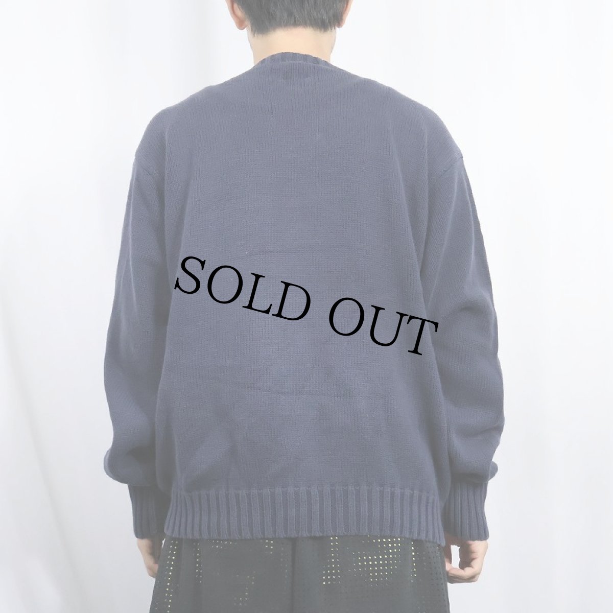 画像3: POLO Ralph Lauren ロゴ刺繍 コットンニットセーター NAVY XL (3)