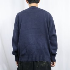 画像3: POLO Ralph Lauren ロゴ刺繍 コットンニットセーター NAVY XL (3)