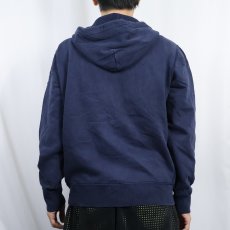 画像3: POLO Ralph Lauren ロゴ刺繍 スウェットジップパーカー NAVY M (3)