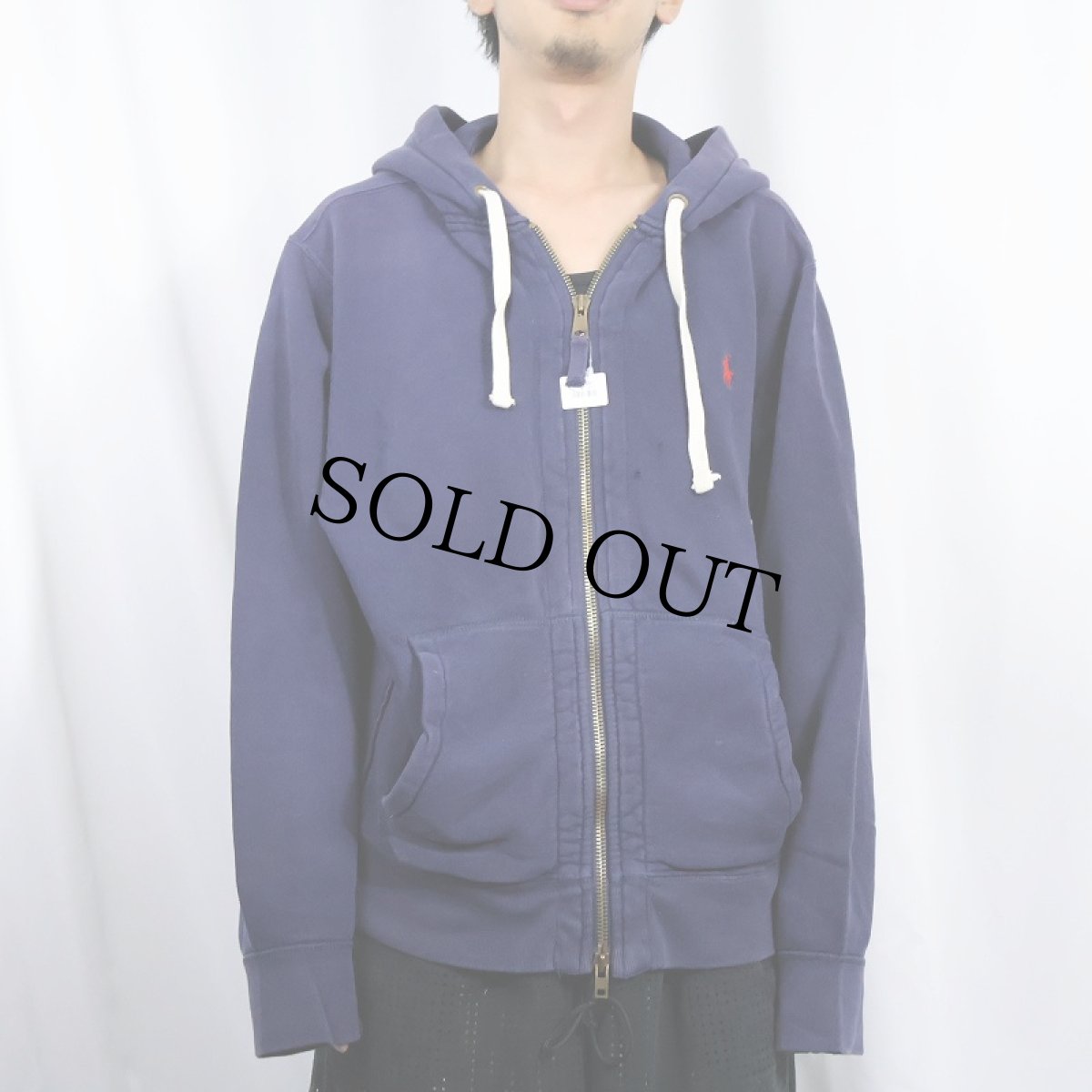 画像2: POLO Ralph Lauren ロゴ刺繍 スウェットジップパーカー NAVY XL (2)