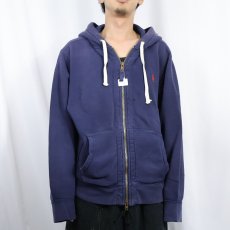 画像2: POLO Ralph Lauren ロゴ刺繍 スウェットジップパーカー NAVY XL (2)
