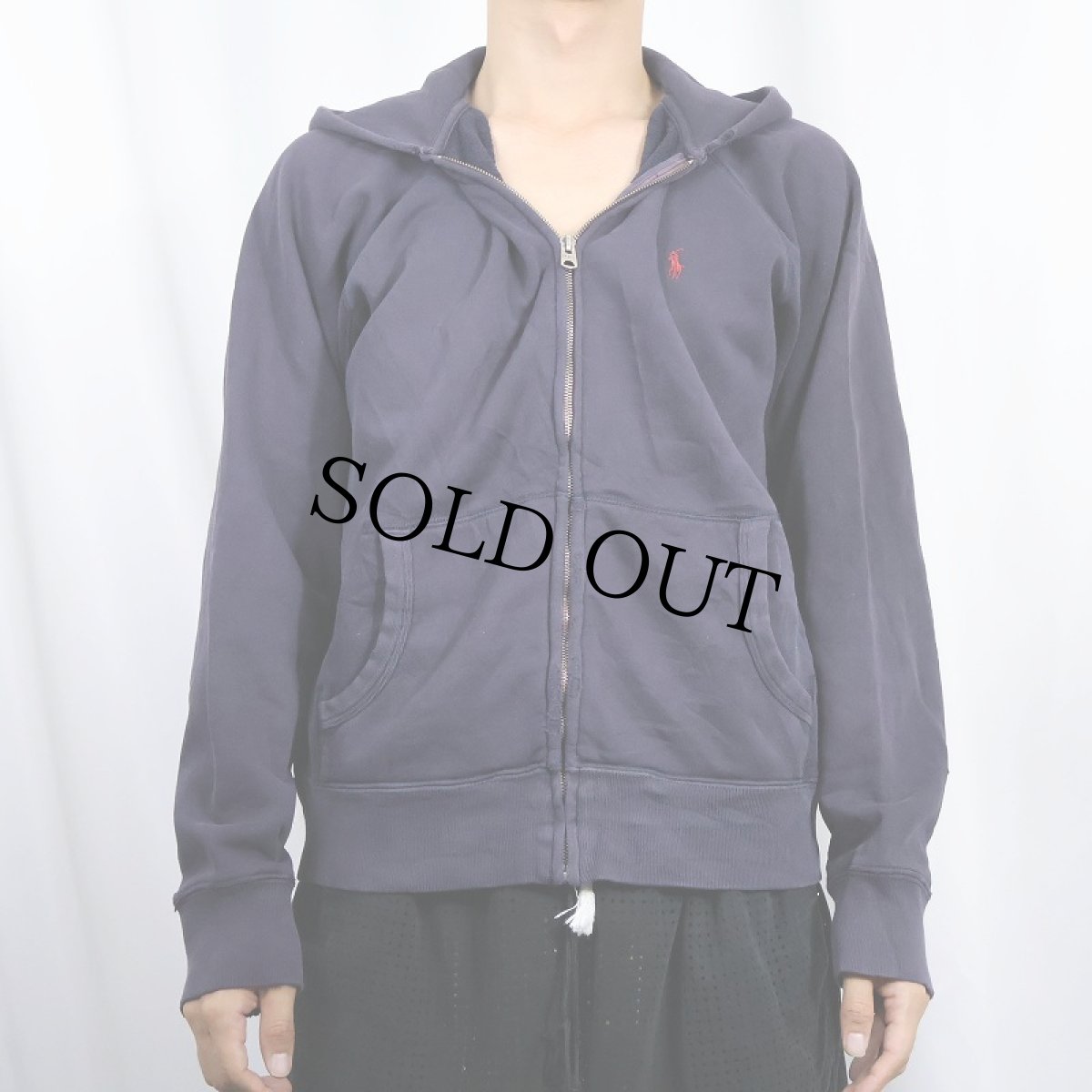 画像2: POLO Ralph Lauren ロゴ刺繍 スウェットジップパーカー NAVY M (2)