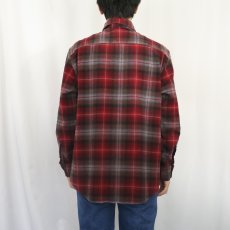 画像3: PENDLETON "MASON" オンブレーチェック柄 コットンボタンダウンシャツ L (3)