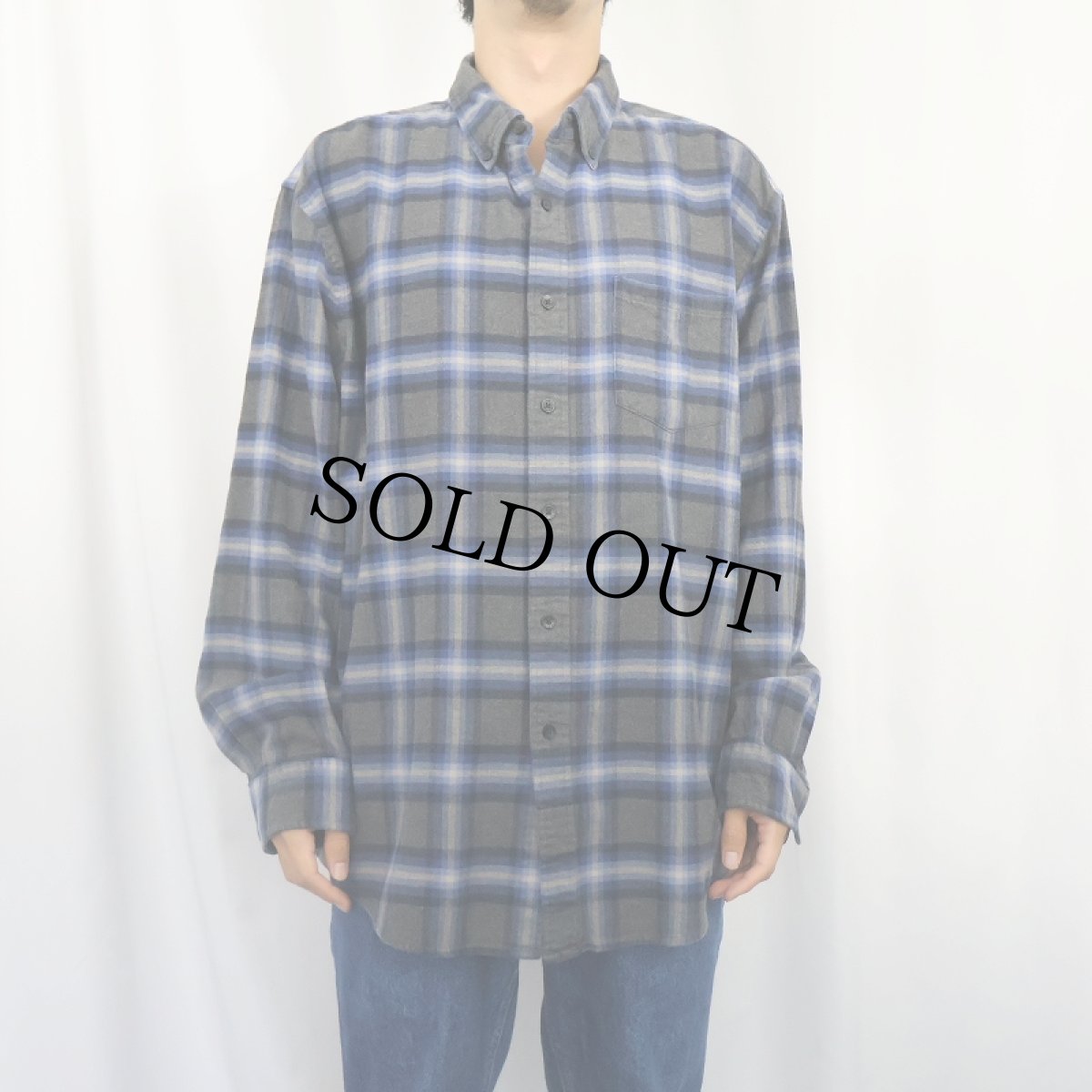 画像2: PENDLETON "MASON" オンブレーチェック柄 コットンボタンダウンシャツ XL (2)