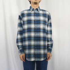 画像2: PENDLETON "MASON" オンブレーチェック柄 コットンボタンダウンシャツ M (2)