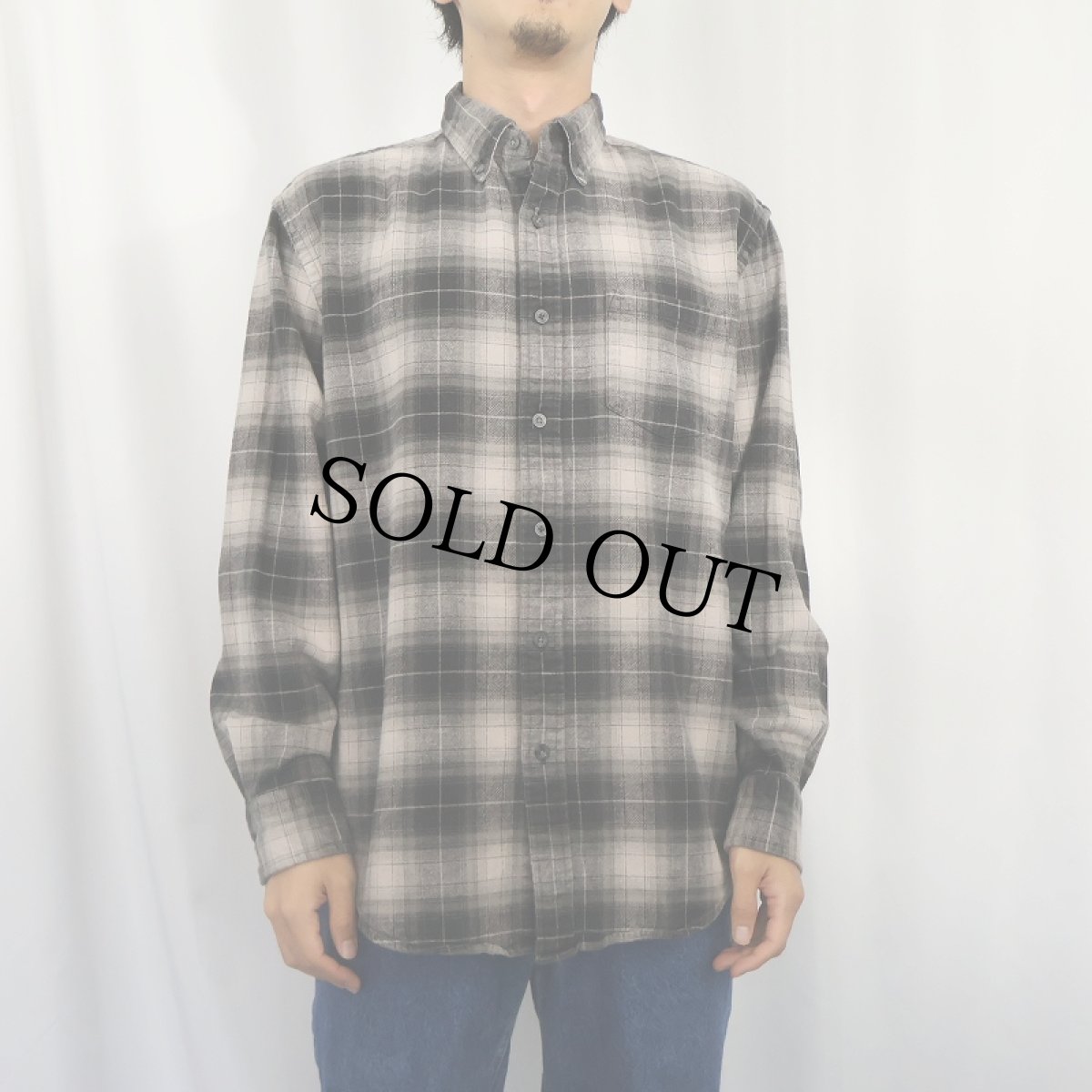 画像2: PENDLETON "MASON" オンブレーチェック柄 コットンボタンダウンシャツ M (2)