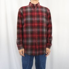 画像2: PENDLETON "MASON" オンブレーチェック柄 コットンボタンダウンシャツ M (2)