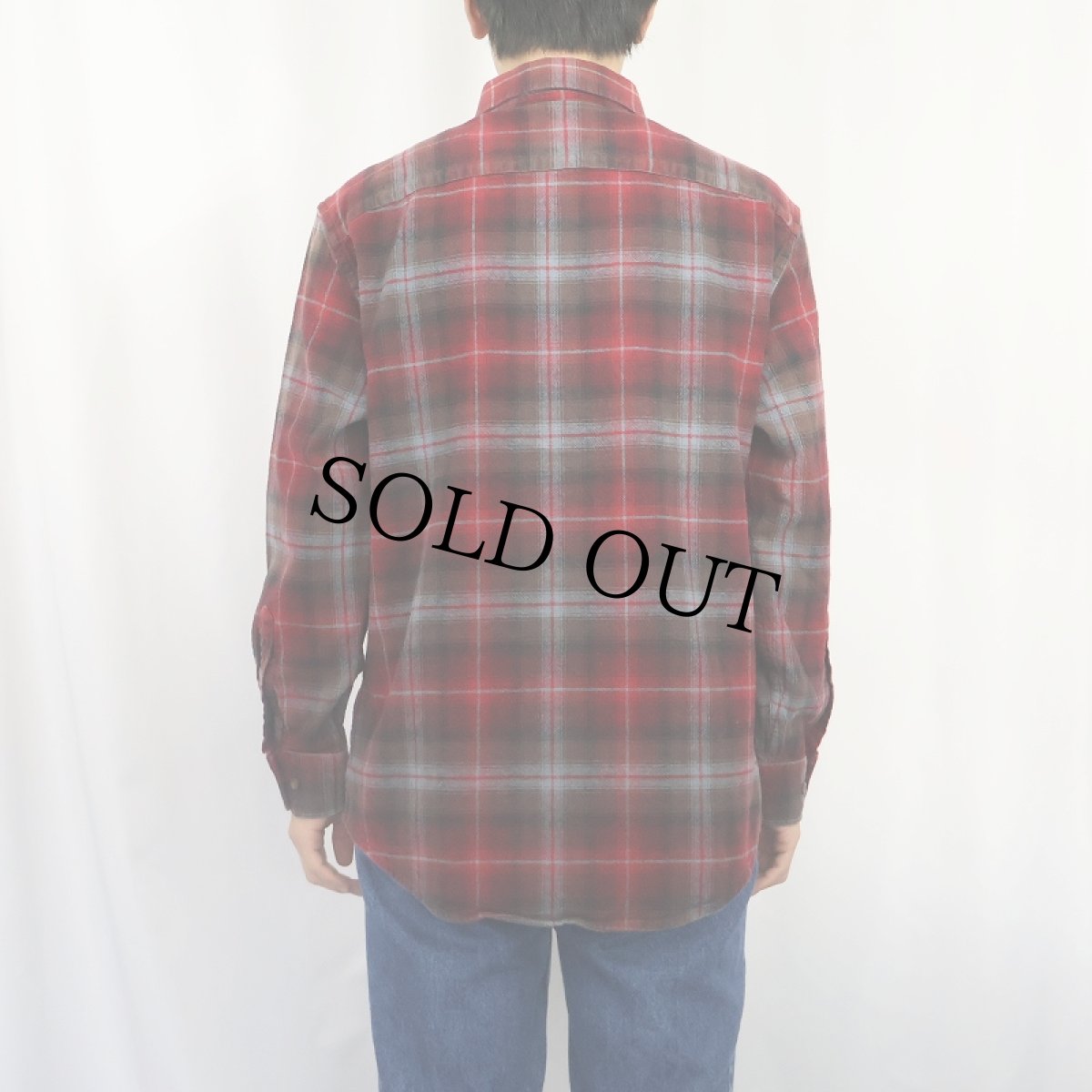 画像3: PENDLETON "MASON" オンブレーチェック柄 コットンボタンダウンシャツ M (3)