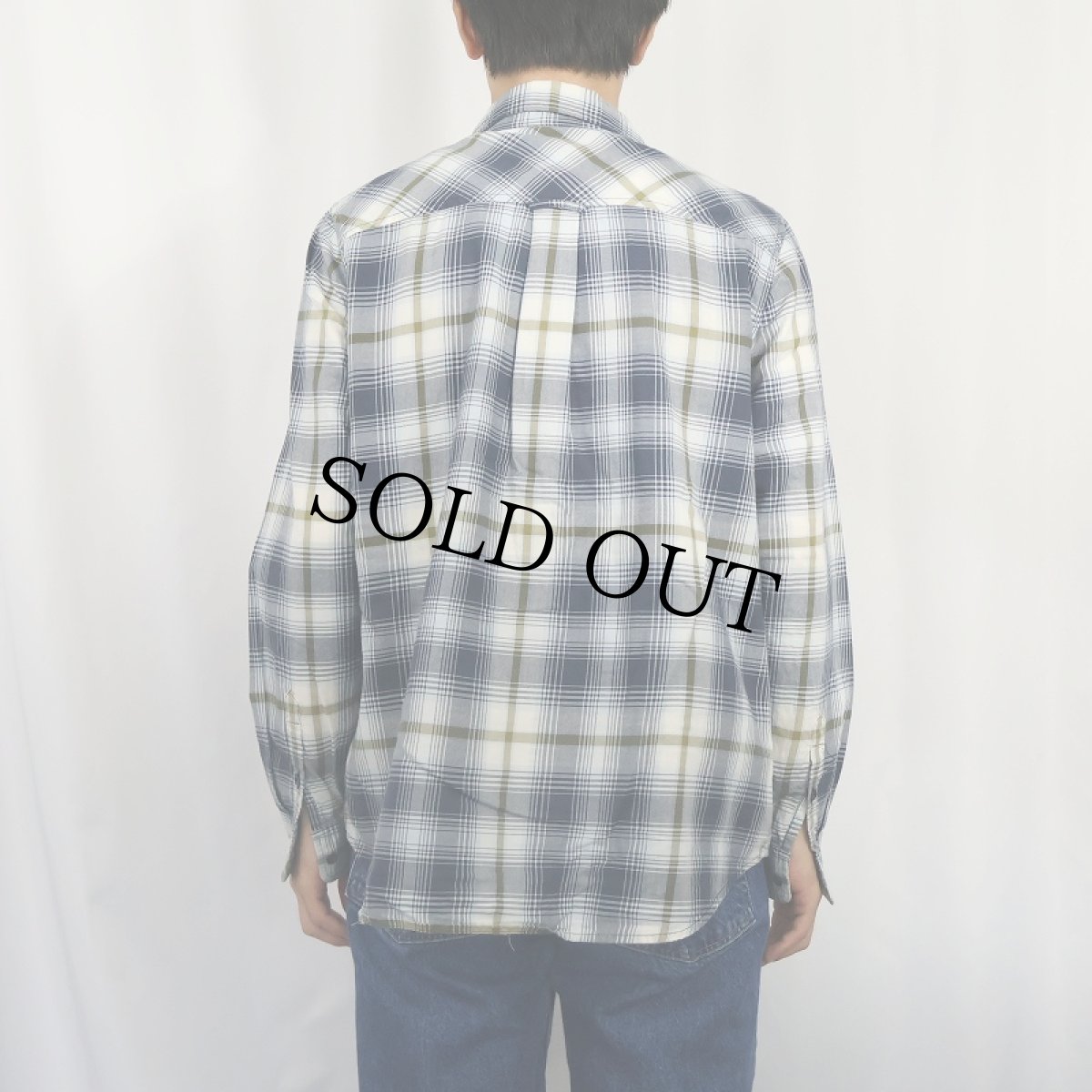 画像3: PENDLETON オンブレーチェック柄 コットンボタンダウンシャツ L (3)