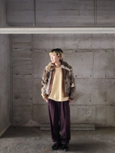 画像4: 70〜80's GNIUNE CHINA RABBIT FUR ラビットファージップジャケット L (4)