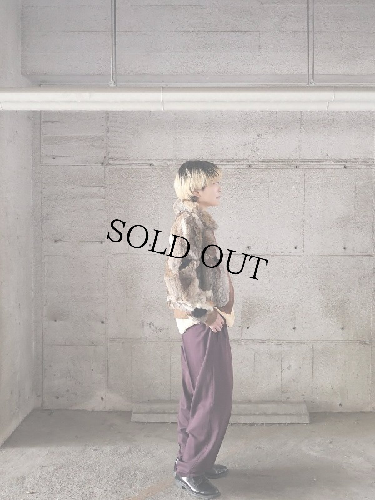 画像5: 70〜80's GNIUNE CHINA RABBIT FUR ラビットファージップジャケット L (5)