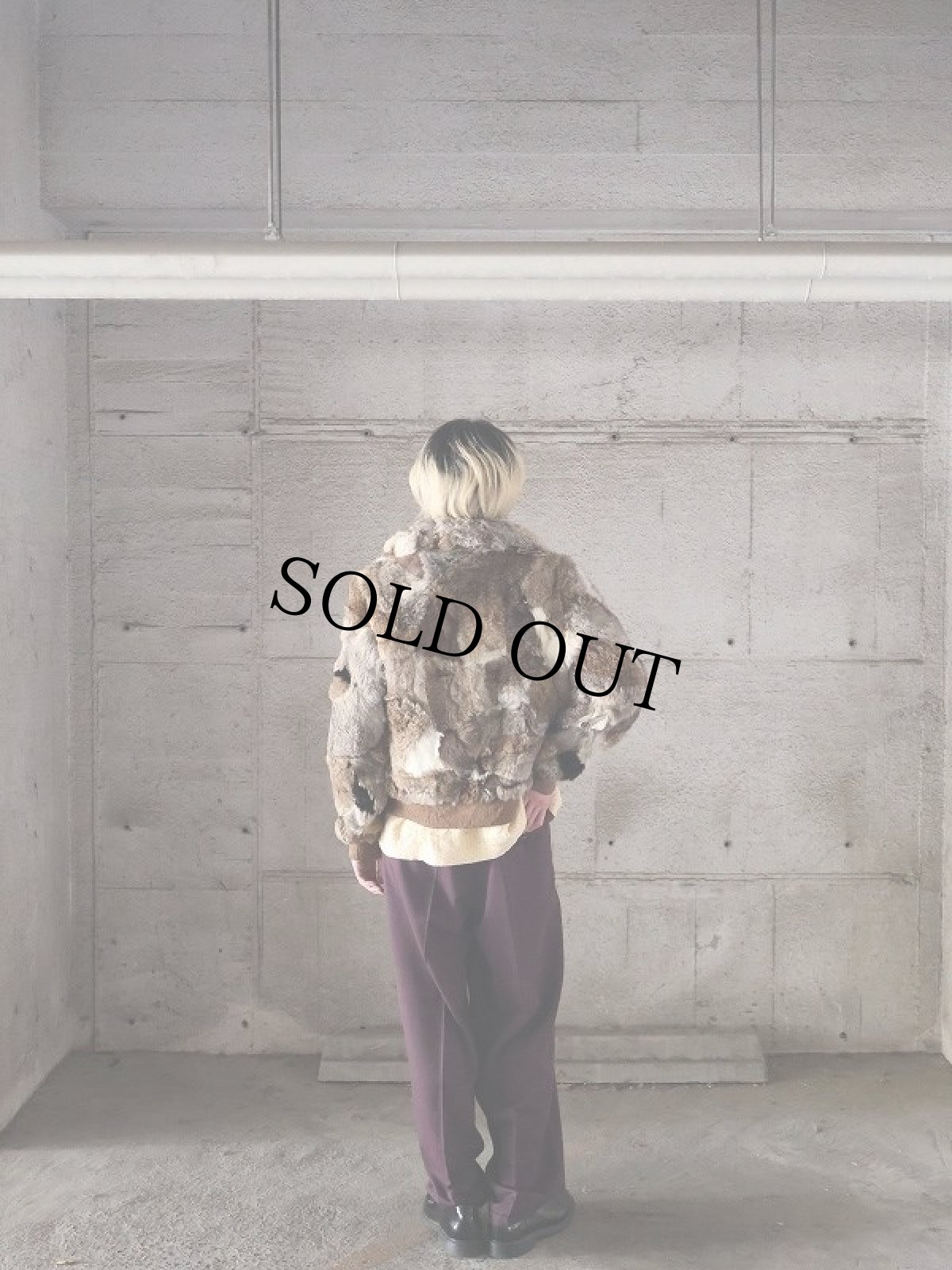 画像6: 70〜80's GNIUNE CHINA RABBIT FUR ラビットファージップジャケット L (6)