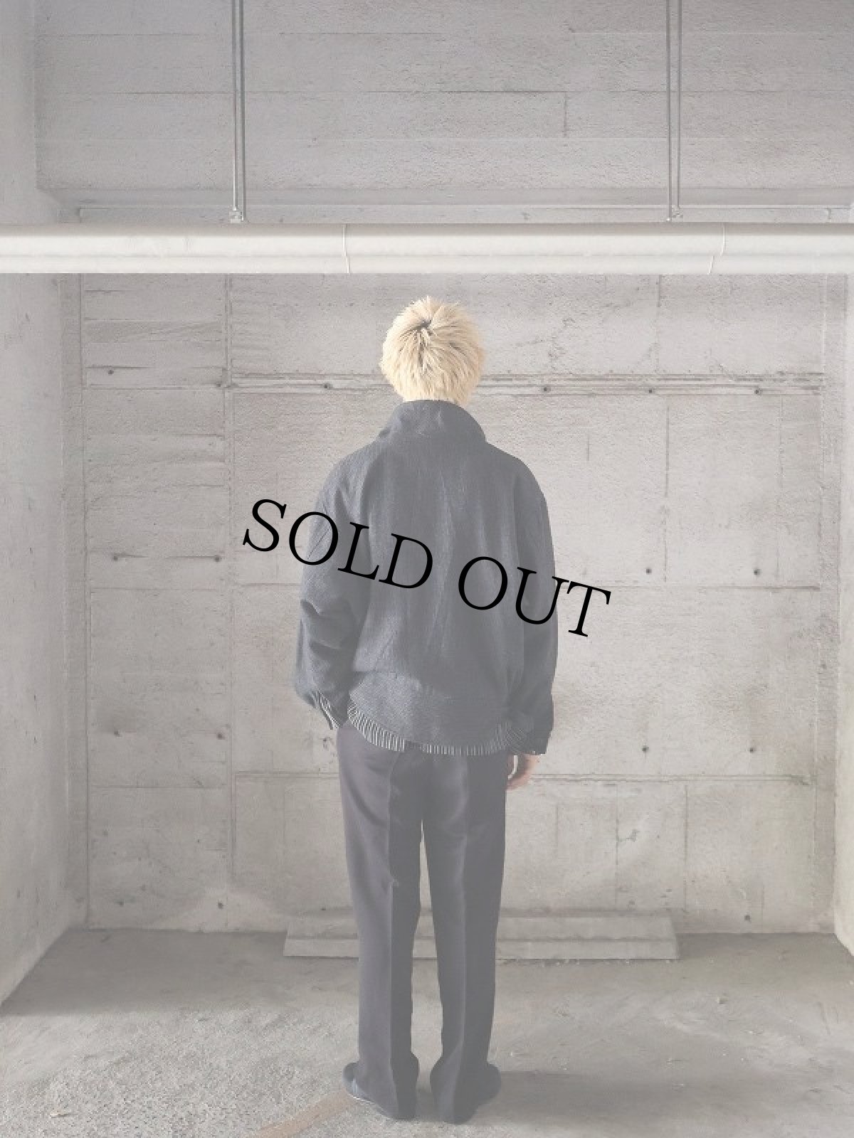 画像6: オフネック デザインウールジャケット DARK GRAY (6)