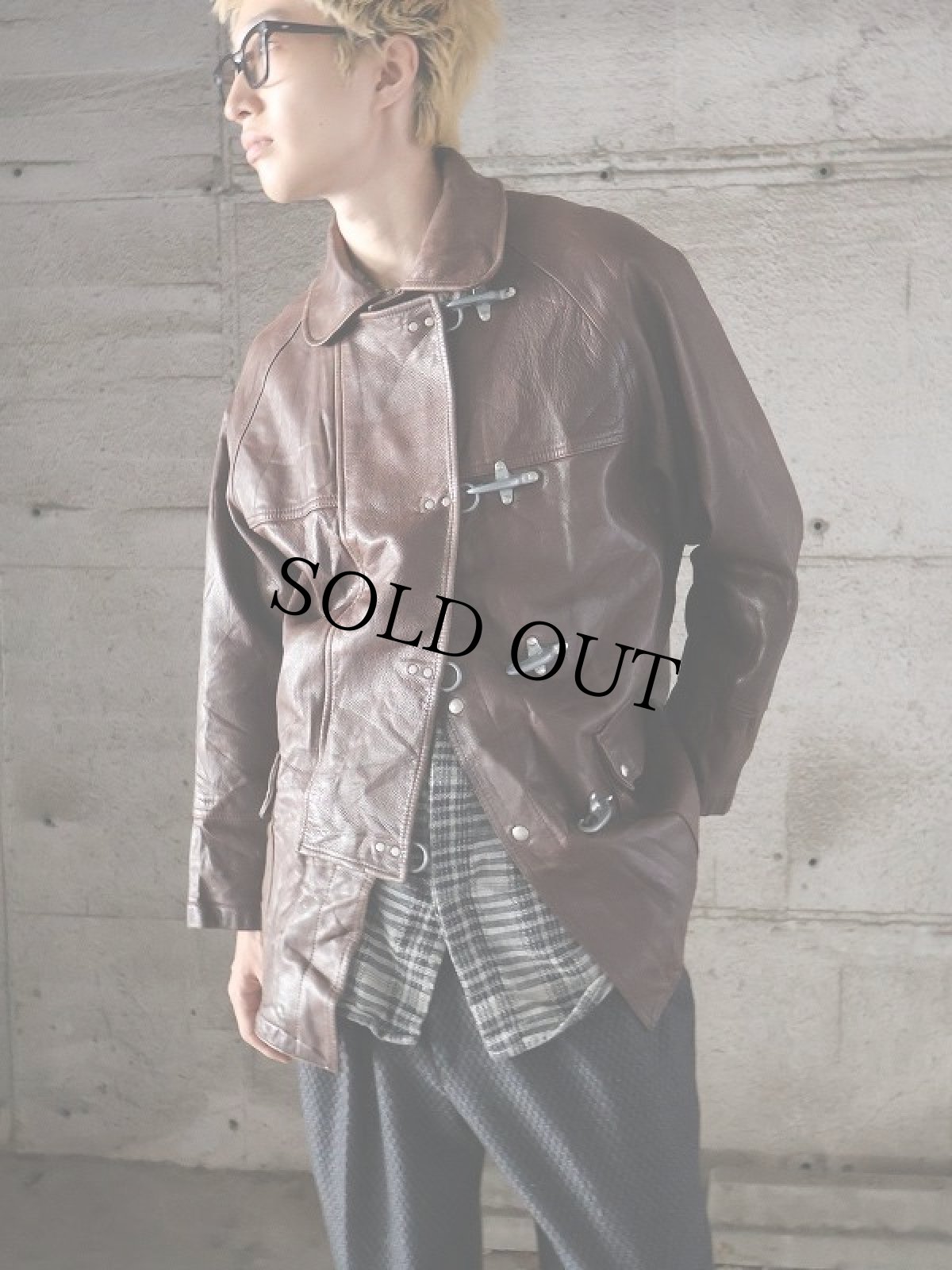 画像1: 80's Fay for EMA レザー ファイヤーマンジャケット M (1)