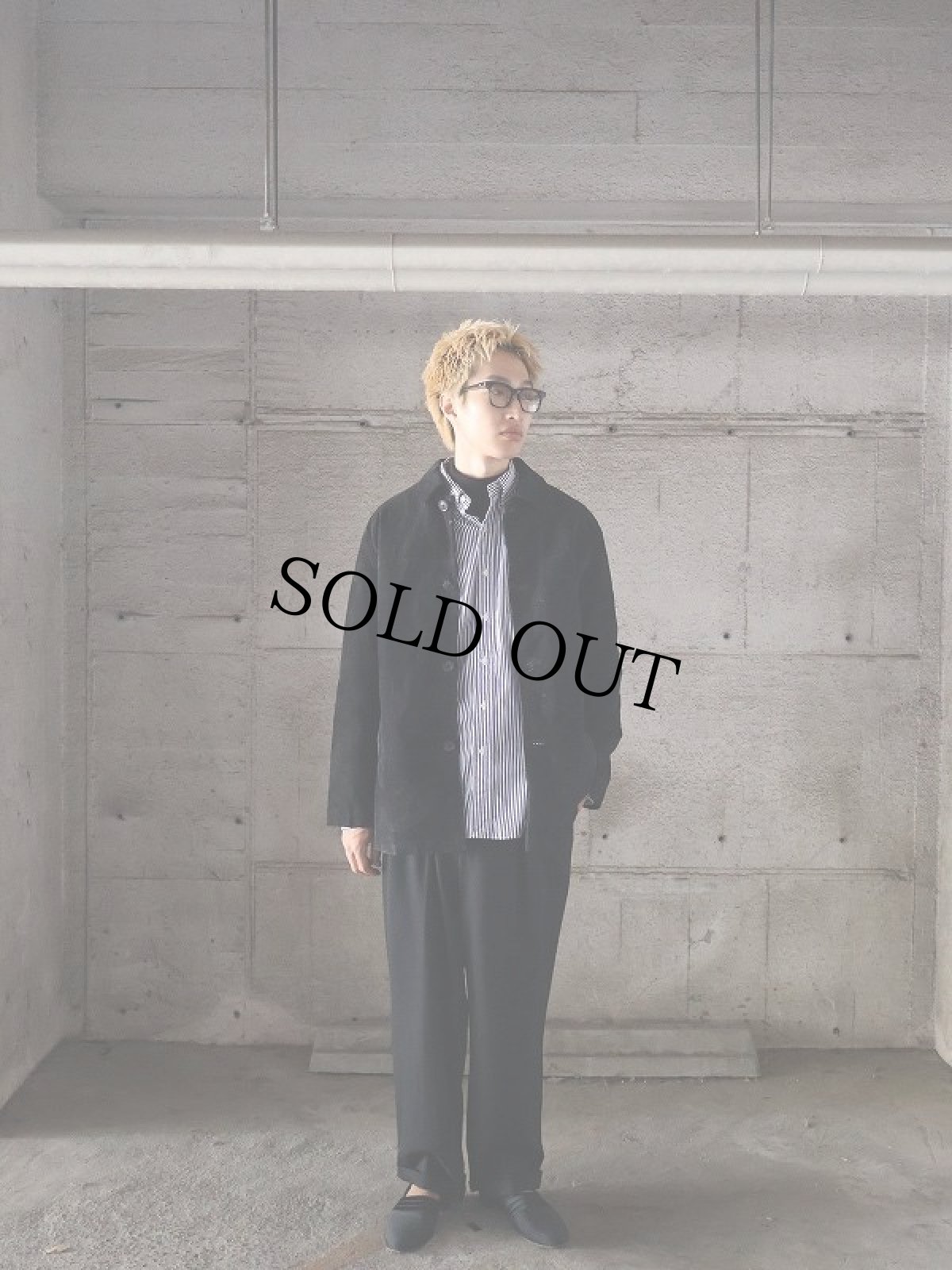 画像3: 90's Terry Lewis ストライプ柄 スエードレザージャケット BLACK L (3)