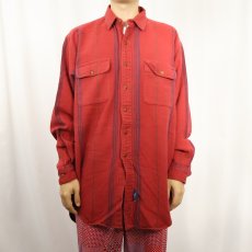 画像2: 90's POLO Ralph Lauren CANADA製 ストライプ柄 ヘビーネルシャツ M (2)