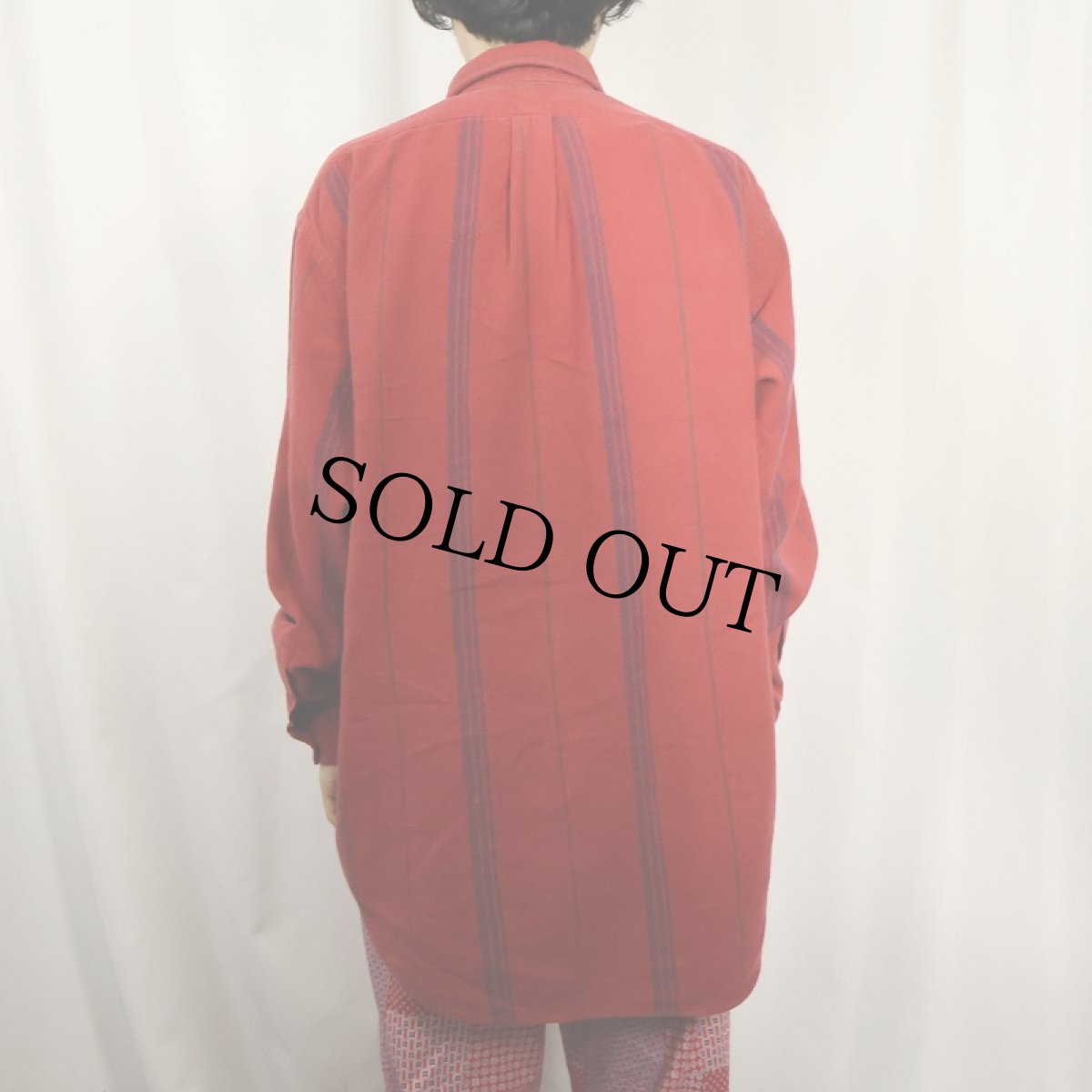 画像3: 90's POLO Ralph Lauren CANADA製 ストライプ柄 ヘビーネルシャツ M (3)