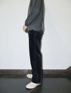 画像4: 〜80's Lee USA製 ブーツカットベロアパンツ NAVY W32 (4)