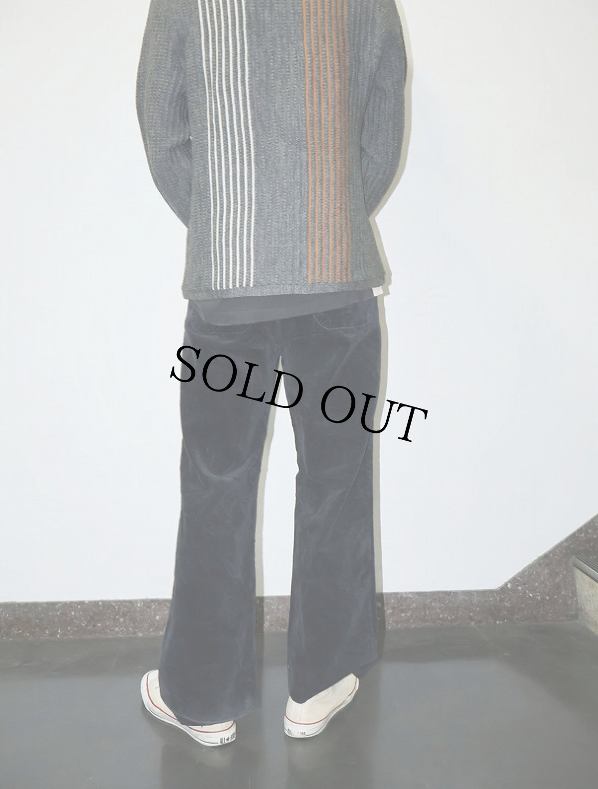 画像5: 〜80's Lee USA製 ブーツカットベロアパンツ NAVY W32 (5)