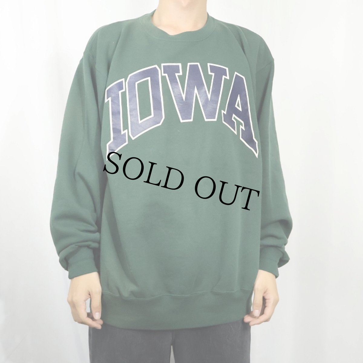 画像2: 90's Champion 青刺繍タグ後期 USA製 "IOWA" プリントスウェット XL (2)