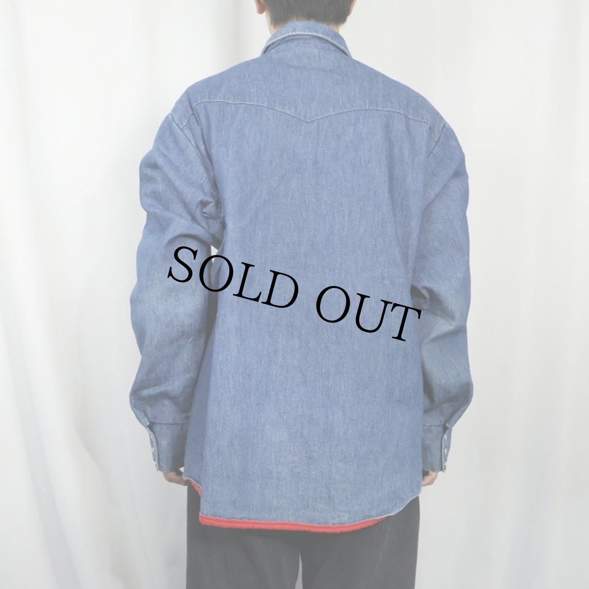 画像3: 80's BIGMAC USA製 キルティングライナー ウエスタンデニムシャツ L (3)