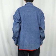 画像3: 80's BIGMAC USA製 キルティングライナー ウエスタンデニムシャツ L (3)