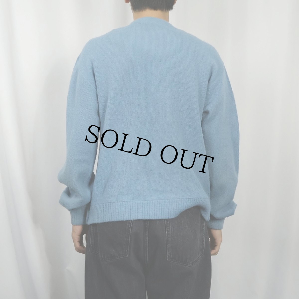 画像3: 70's〜 マルチストライプ柄 アクリルニットカーディガン (3)