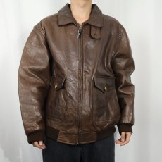 画像2: CANADA製 A-2 TYPE フライトレザージャケット  (2)