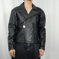 画像2: 80's BATES レザーダブルライダースジャケット BLACK  (2)