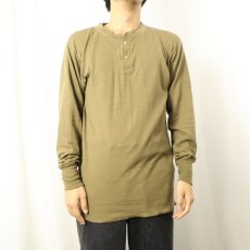 画像2: 90's duofold USA製 ヘンリーネック 無地 2PLYカットソー L (2)