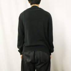 画像3: POLO Ralph Lauren ロゴ刺繍 "PIMA COTTON" Vネック コットンニットセーター BLACK M (3)