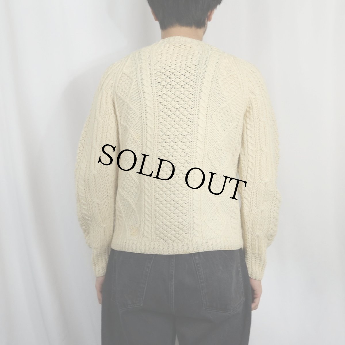 画像3: 60's〜 United knitwear Co. アランニットカーディガン  (3)