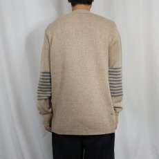 画像3: 2014AW Patagonia ボーダーデザイン ウール×ナイロンニットセーター M (3)