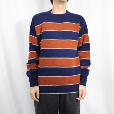 画像2: 80's Jantzen USA製 ボーダー柄 ニットセーター L (2)
