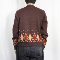 画像4: 60〜70's Orlon by CAMPUS USA製 トナカイ柄 ジャガードアクリルニットセーター XL (4)
