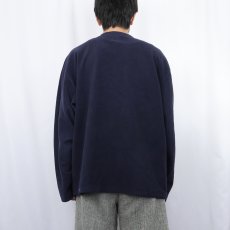 画像3: GAP Vネック フリースプルオーバー NAVY L (3)