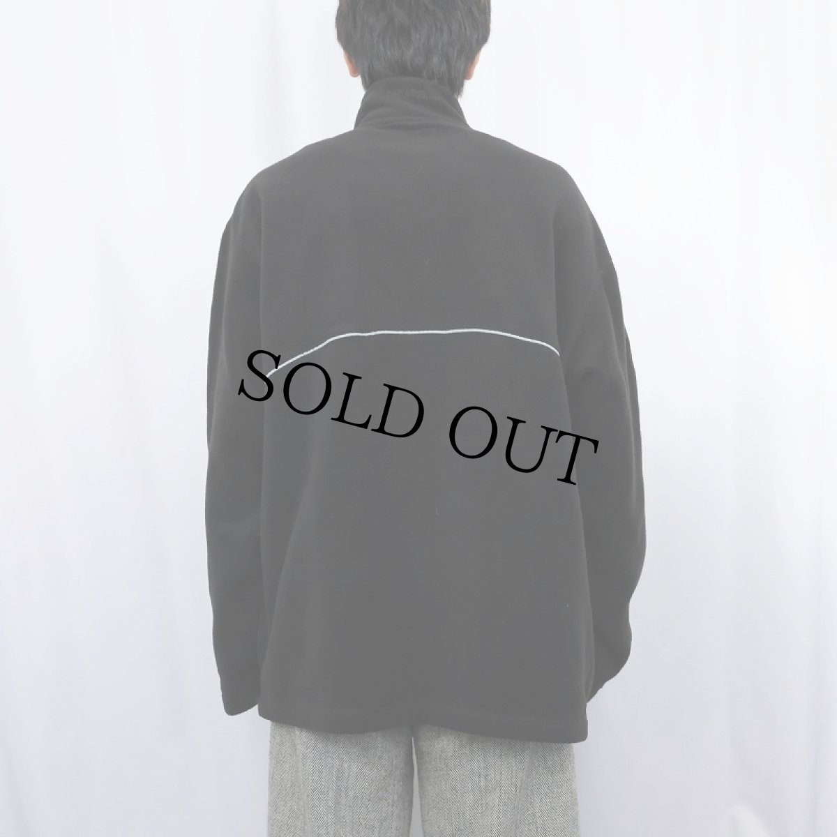 画像3: GAP "GAP ATHLETIC" リフレクターデザイン ハーフジップ フリースプルオーバージャケット BLACK XL (3)