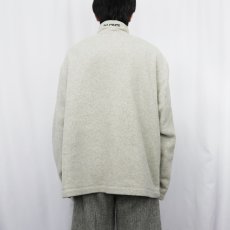 画像4: GAP "GAP ATHLETIC" ロゴ刺繍 ハーフジップ フリースプルオーバージャケット L (4)