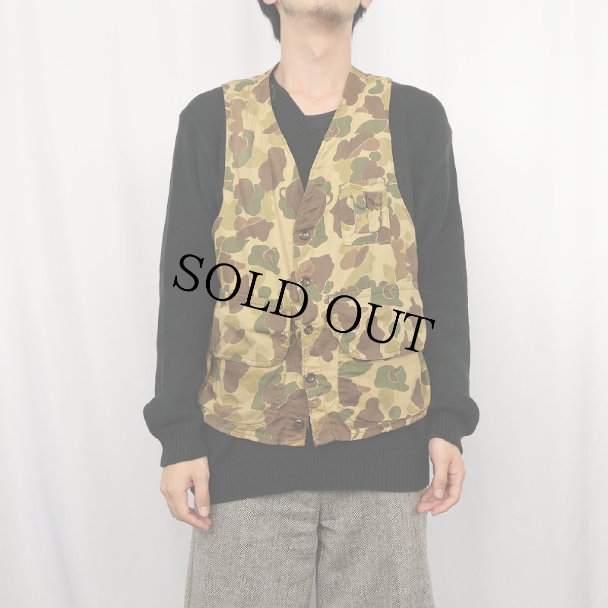 画像2: ダックハンターカモ コットンハンティングベスト (2)